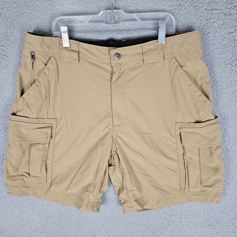 Duluth Trading Co Shorts Men L Tan Dry on the Fly Cargo 9 Inseam 59312